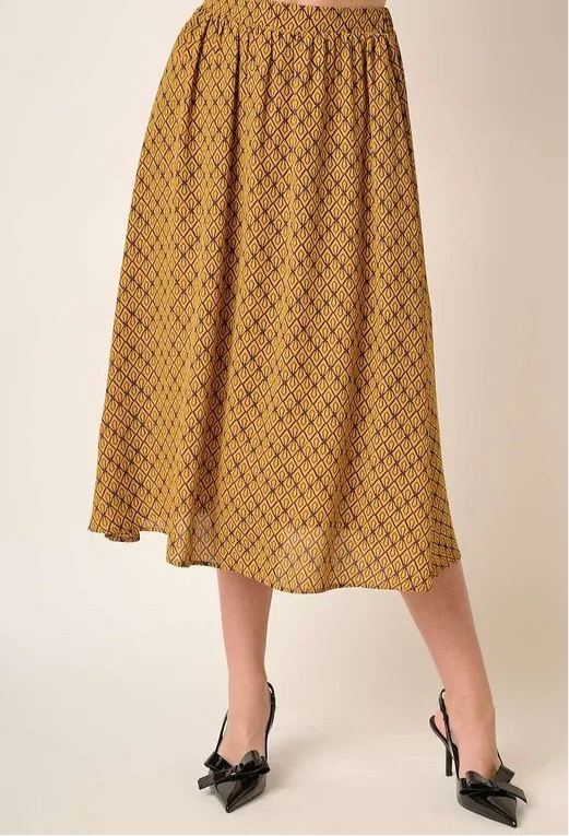 Printed Midi Skirt